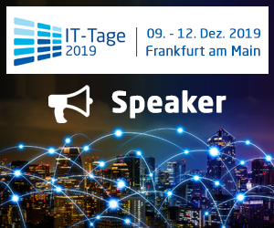 Treffen Sie uns auf den IT-Tagen 2019 vom 09.-12.Dezember im Kap Europa in Frankfurt